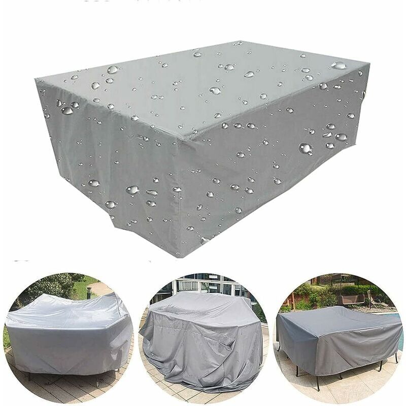 foto del prodotto copertura per mobili da giardino copertura per tavolo da giardino, copertura protettiva rettangolare, telone impermeabile per mobili da giardino per