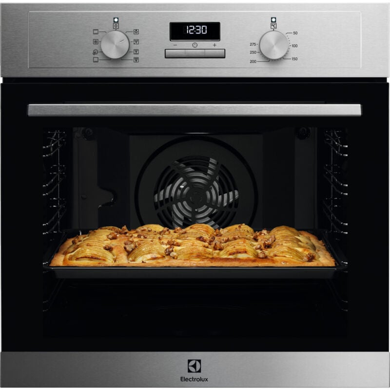 foto del prodotto eoh3h04x forno elettrico da incasso 72l multifunzione nero e inox a electrolux