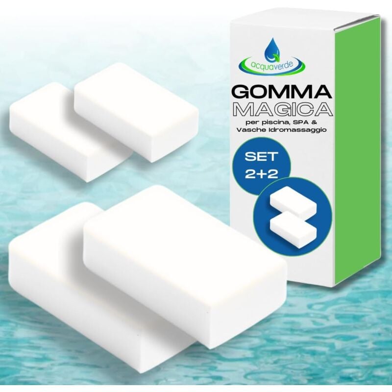 foto del prodotto acquaverde gomma magica per la pulizia della piscina, spa, set 2 2, alta qualit abrasiva rimuove lo sporco senza uso di prodotti chimici, spugna