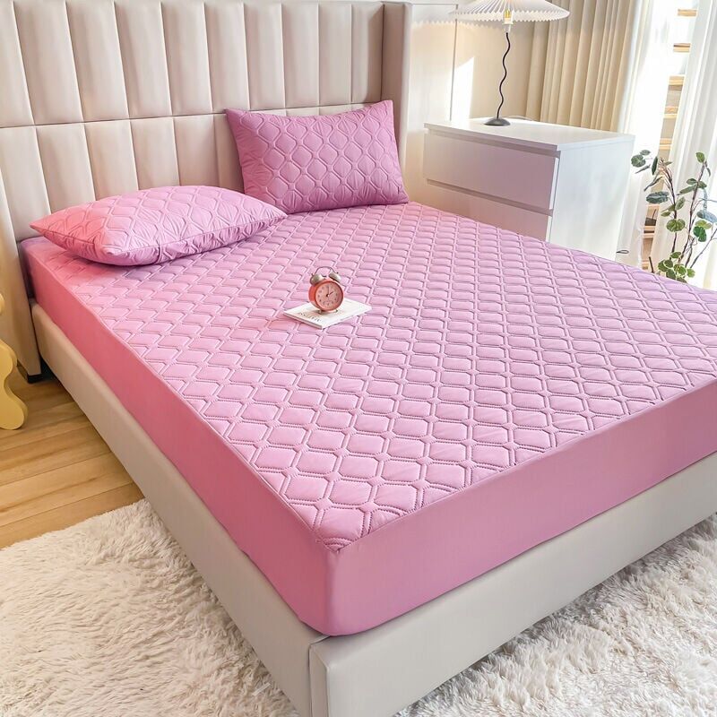 foto del prodotto coprimaterasso impermeabile con patta da 20 30 cm, coprimaterasso morbido e silenzioso per letti per adulti e bambini, rosa 90 x 200 cm 