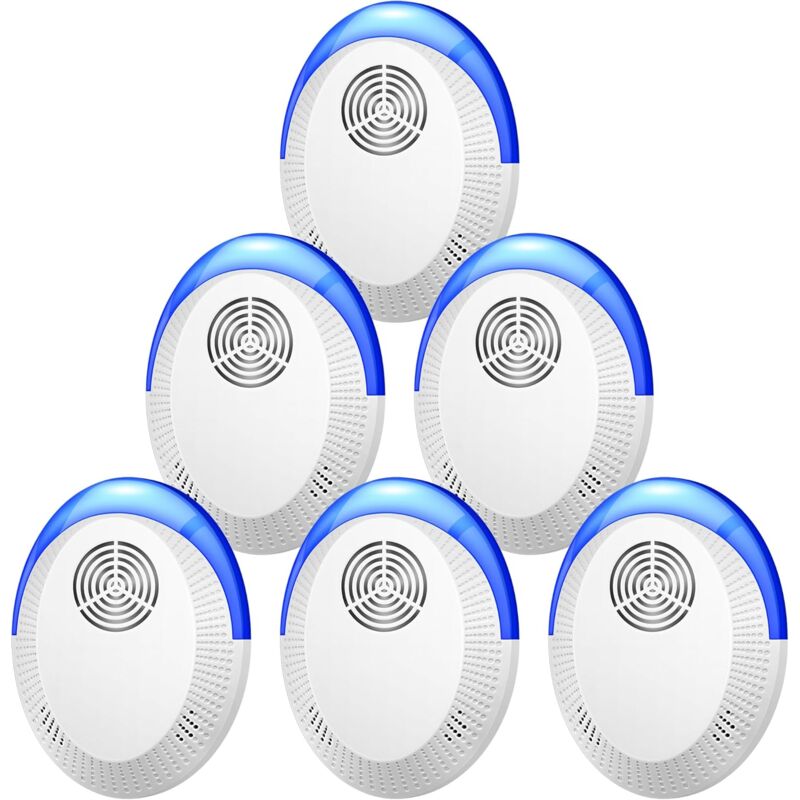 foto del prodotto 6 pezzi repellente per roditori ad ultrasuoni repellente ad ultrasuoni per zanzare, ratti, topi, scarafaggi, roditori, ragni, insetti, repellente