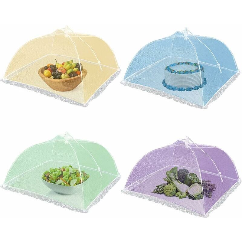 foto del prodotto copertura per alimenti pieghevole e girevole da 16 pollici 4343 cm , copertura in rete, anti mosche, anti zanzare, anti insetti, tenda a ombrello