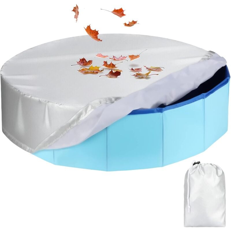 foto del prodotto copertura per piscina per animali domestici, copertura rotonda pieghevole per piscina per cani, copertura per piscina per bambini, a prova di