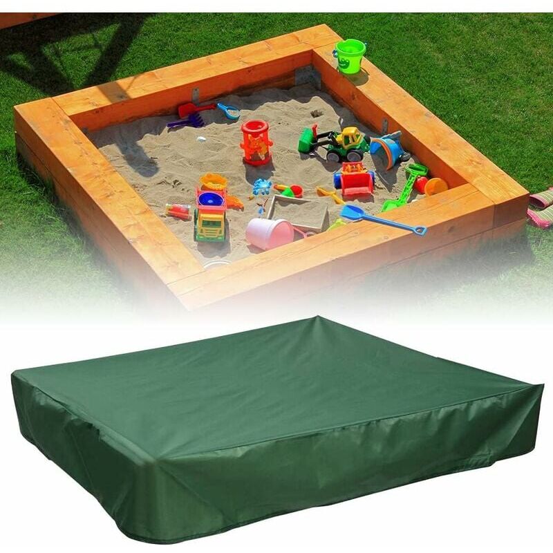 foto del prodotto copertura per sabbiera rotationnel 150x150 cm copertura impermeabile anti uv 70 per sabbiera oxford con coulisse, verde 150x150 cm 