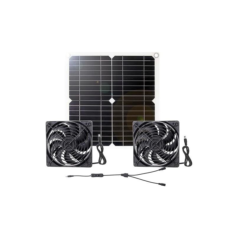 foto del prodotto kit ventola di scarico pannello solare flessibile in silicio monocristallino da 20 w pannello solare fotovoltaico una coppia due ventole