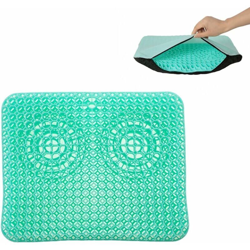 foto del prodotto cuscino per seduta in gel, cuscino antidecubito con rivestimento antiscivolo, rivestimento per seduta antidecubito per sedie a rotelle sedili