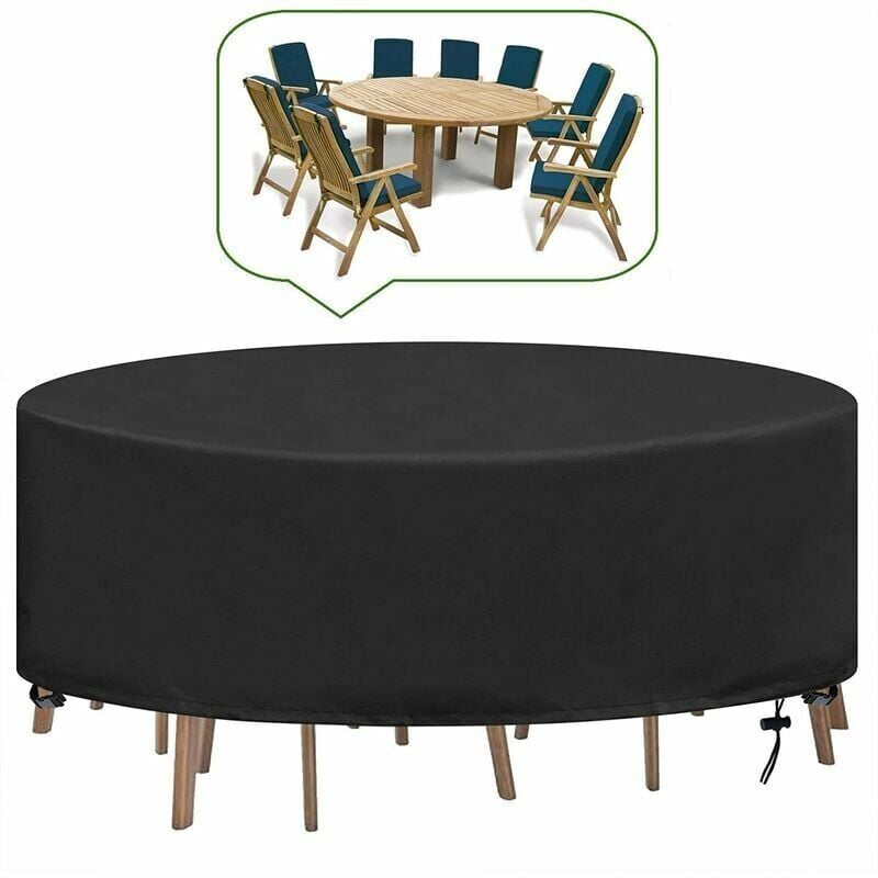 foto del prodotto telo copritavolo rotondo da giardino telo copritavolo da giardino per mobili da giardino impermeabile anti uv oxford robusto telo copritavolo e sedia
