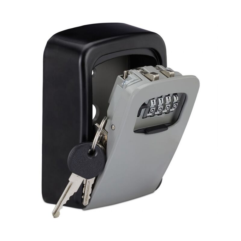 immagine 0 del prodotto nero argento 117x82x37mm cassetta portachiavi di sicurezza, codice a 4 cifre, montaggio a parete, contenitore per chiavi