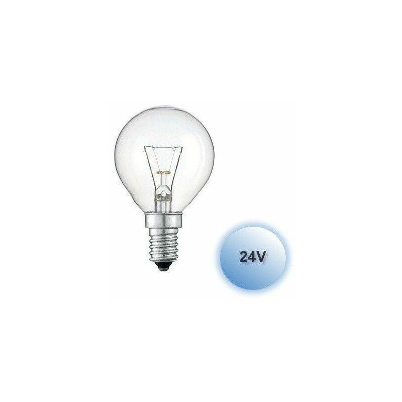 foto del prodotto lampadina ad incandescenza sferica chiara 40w e14 24v