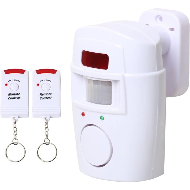foto del prodotto allarme di rilevamento del movimento wireless per capanno da giardino sicurezza domestica alimentato a batteria per garage estivi, roulotte
