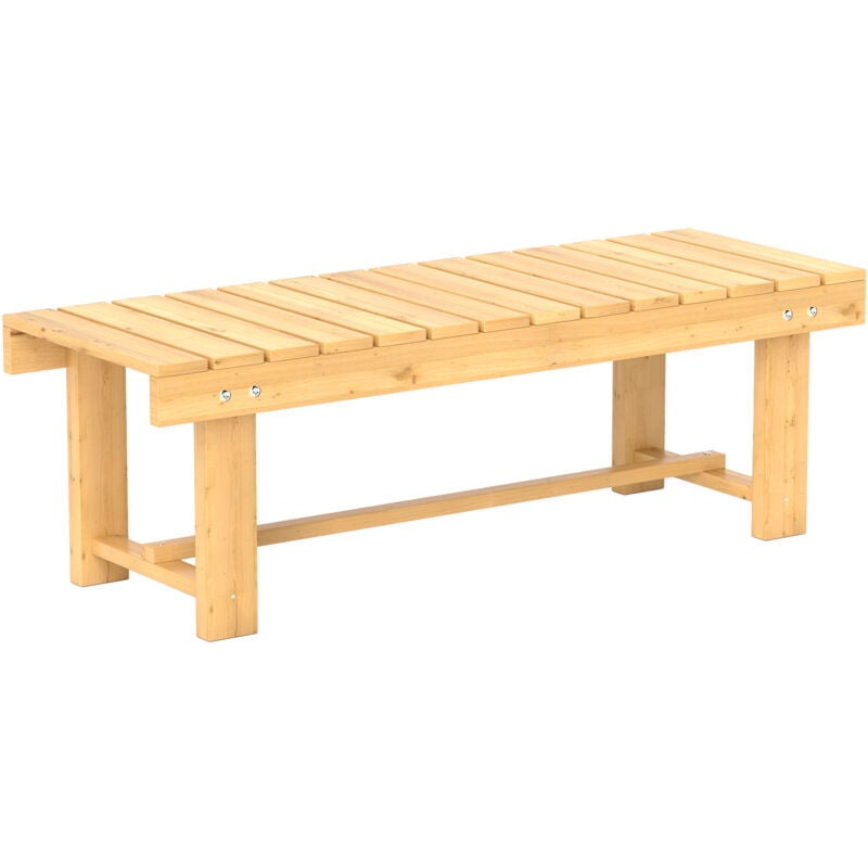 foto del prodotto panchina da esterni impermeabile 2 posti in legno di abete 110x38x35cm outsunny