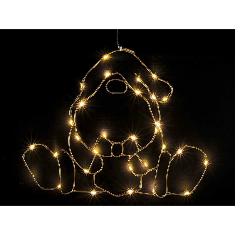 foto del prodotto figura natalizia luminosa da appendere babbo natale decorativo per casa, vetrine, negozi set da 2 pezzi