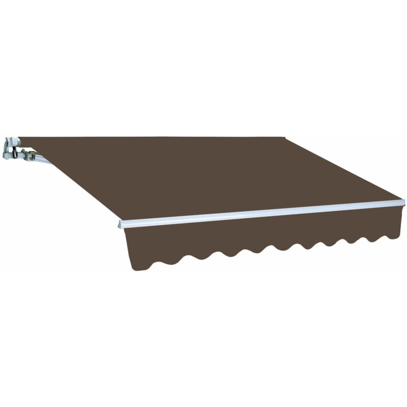 foto del prodotto tenda da sole estensibile 300 x 200 centimetri tenda parasole barra quadra tenda da sole con manovella colore marrone