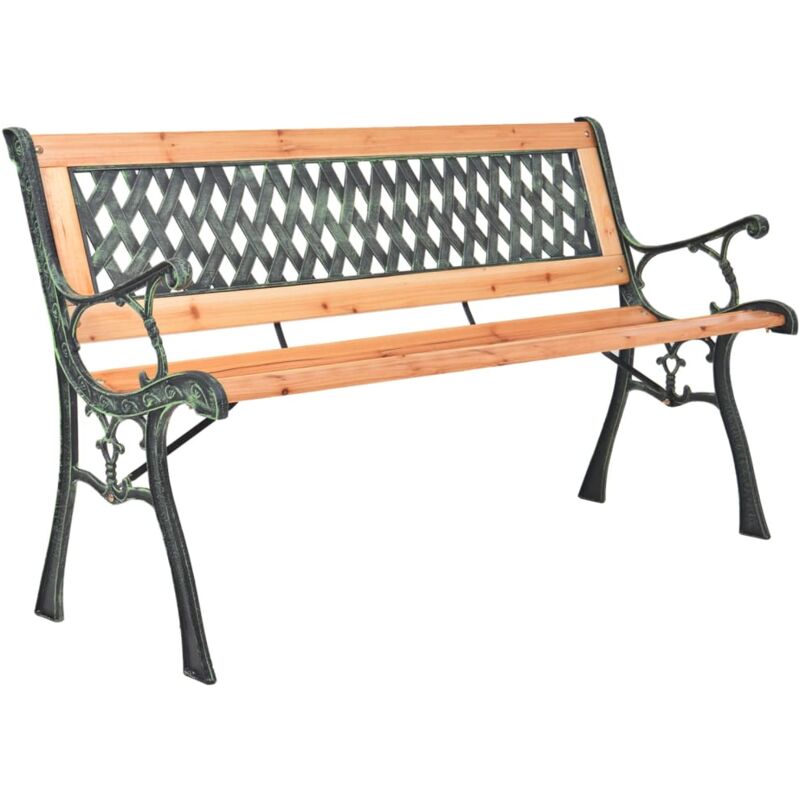 foto del prodotto vidaxl panca da giardino 116 cm in ghisa e legno massello di abete