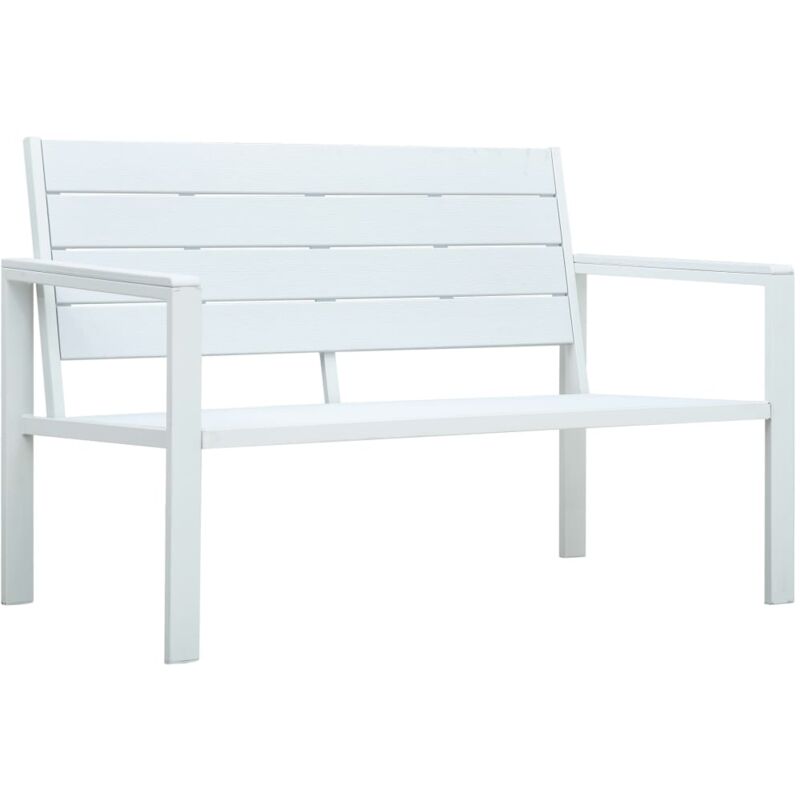 foto del prodotto vidaxl panchina da giardino 120 cm in hdpe bianca con aspetto legno