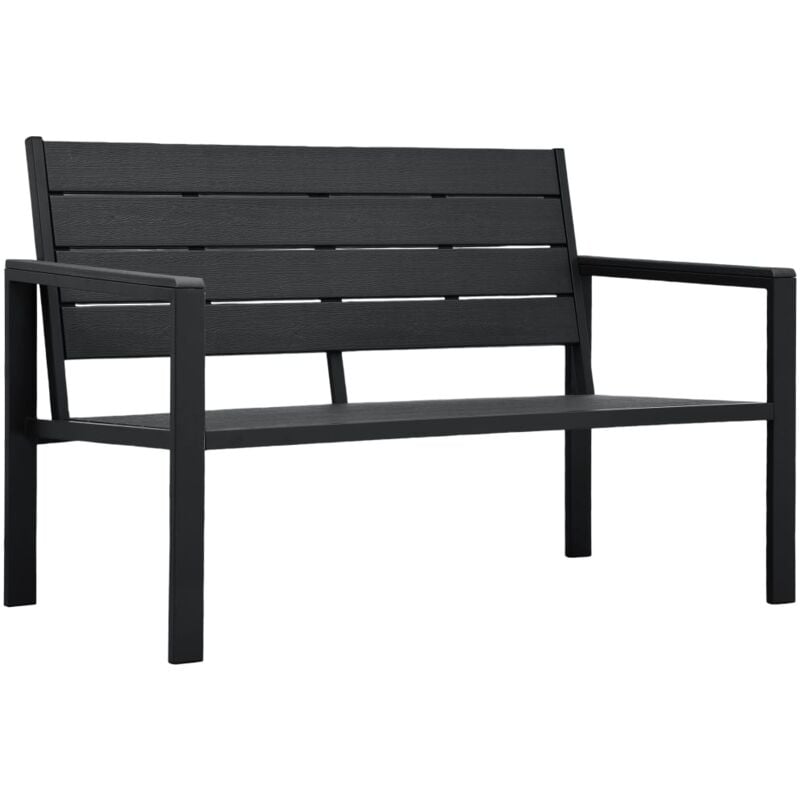 foto del prodotto vidaxl panchina da giardino 120 cm in hdpe nera aspetto legno