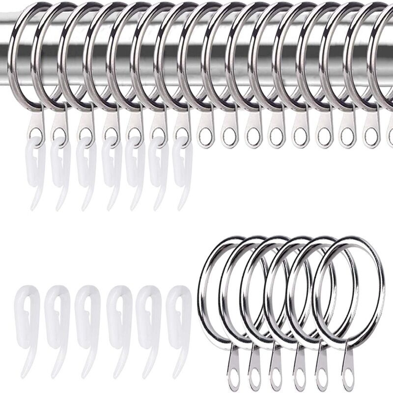 foto del prodotto 50 pezzi anelli per tende diametro 4,3 cm metallo tende da doccia anelli per tende da doccia anelli per tende
