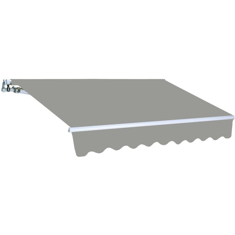 foto del prodotto tenda da sole estensibile 300 x 200 centimetri tenda parasole barra quadra tenda da sole con manovella colore grigio cenere