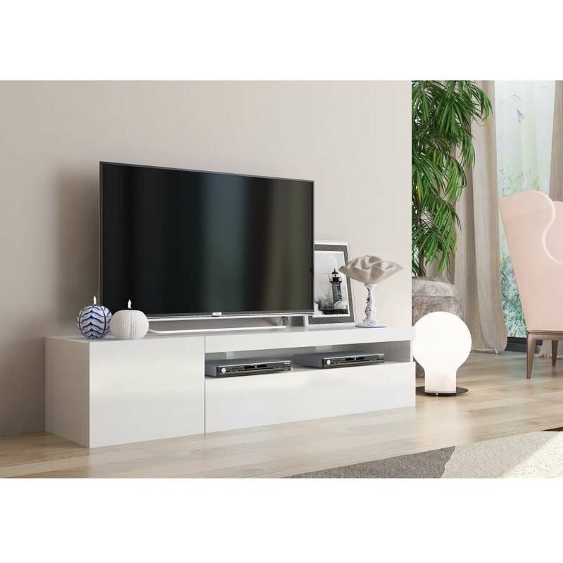 foto del prodotto web furniture porta tv 1 ante anta ribalta daiquiri bianco lucido