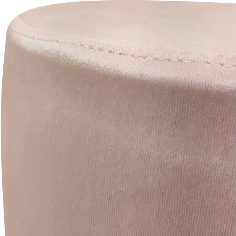 foto del prodotto poggiapiedi rosa, poggiapiedi circolare alto 27 cm pouf in pelle scamosciata impermeabile, piedi in legno