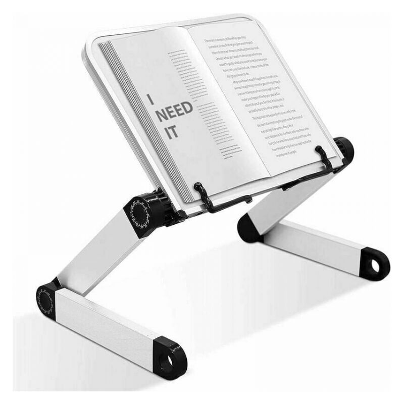 immagine 0 del prodotto cyslmuk supporto per leggio bianco supporto per inclinazione regolabile vassoio regolabile a 360 altezza e angolazione leggio pieghevole portatile