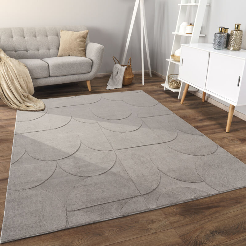 foto del prodotto paco home alfombra salon de habitacion pelo corto motivo nordica boho dibujo geometrico 200x280 cm, grigio 6