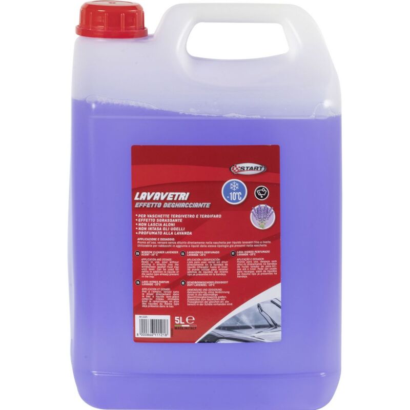 foto del prodotto start lavavetri profumato lavanda effetto deghiacciante capienza 5 litri per vaschette tergivetro e tergifaro effetto sgrassante