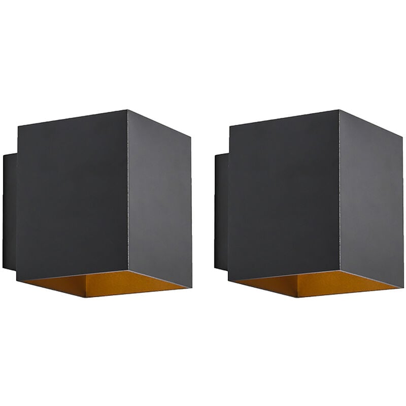 immagine 0 del prodotto appliques sola moderno alluminio nero oro quadrato max. 1 x watt qazqa