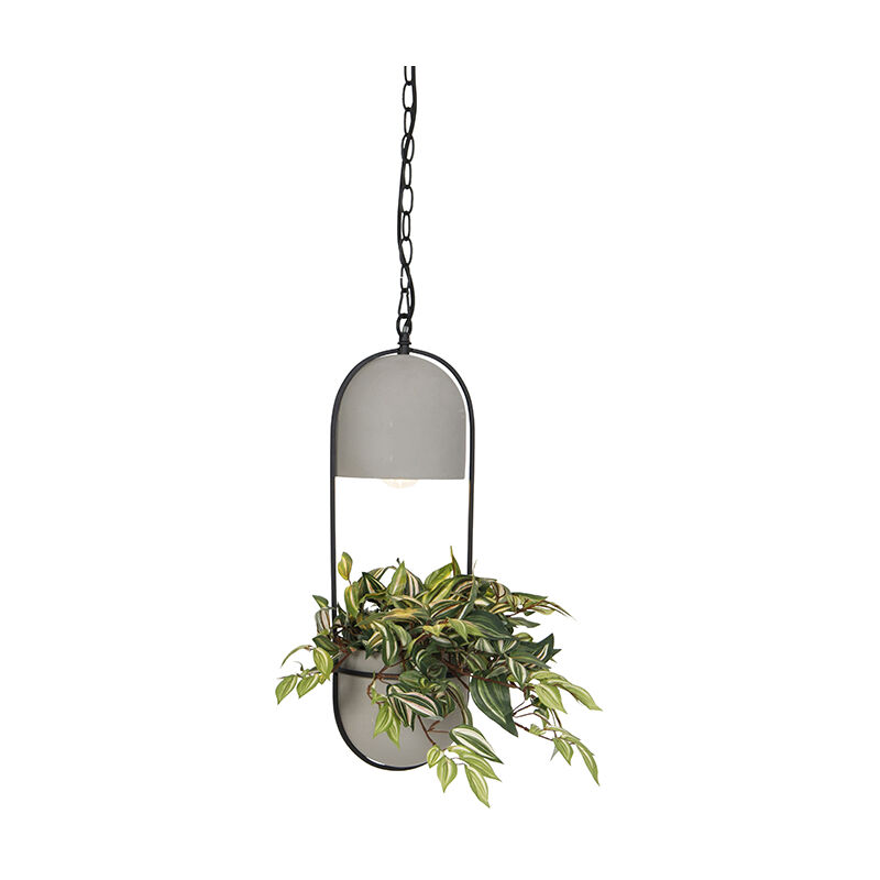 immagine 0 del prodotto qazqa lampada a sospensione fauna rustico pietra calcestruzzo,acciaio nero grigio tondo oblungo max. 1 x watt