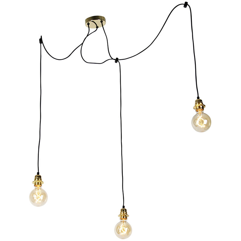immagine 0 del prodotto lampada a sospensione cava luxe moderno acciaio oro tondo oblungo max. 3 x watt qazqa