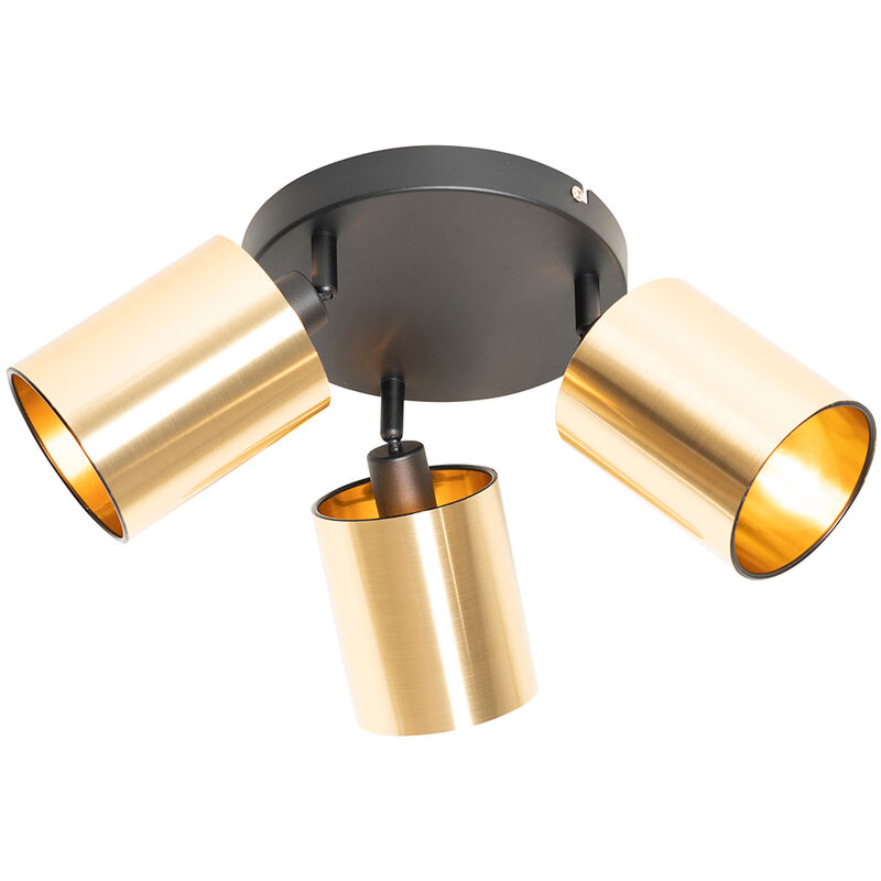 immagine 0 del prodotto faretto lofty moderno acciaio,plastico oro ottone nero tondo max. 3 x watt qazqa