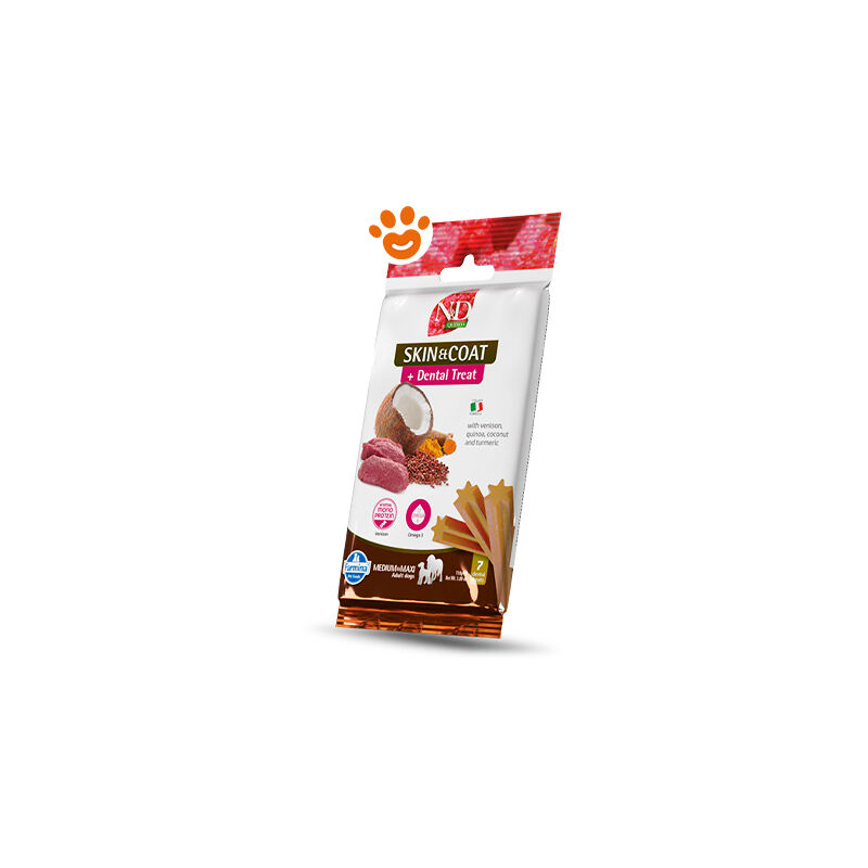 foto del prodotto dog snack dental treat n d quinoa skin coat cervo medium maxi dog snack dental treat n d quinoa skin coat cervo medium maxi confezione da 100 gr
