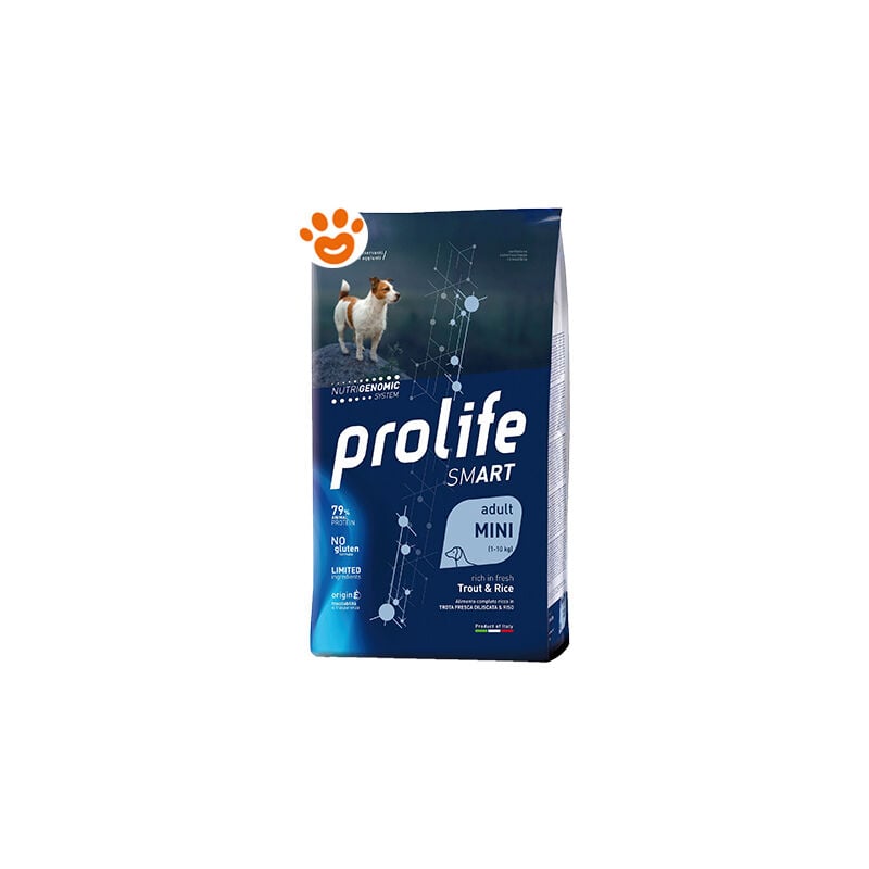 foto del prodotto prolife dog smart adult mini trota e riso prolife dog smart adult mini trota e riso sacco da 7 kg