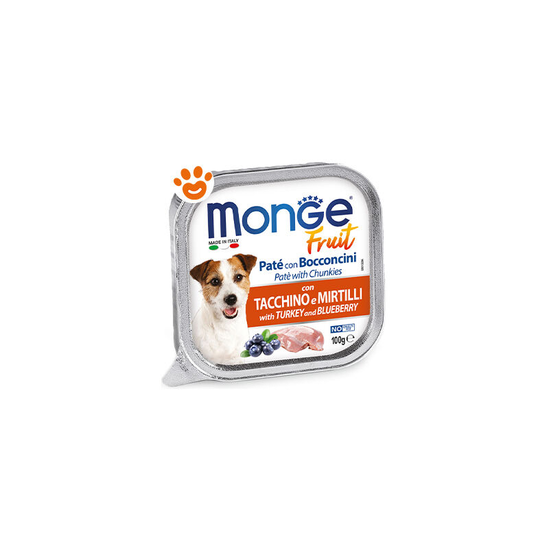 foto del prodotto dog fruit adult tacchino e mirtilli dog fruit adult tacchino e mirtilli vaschetta da 100 gr monge