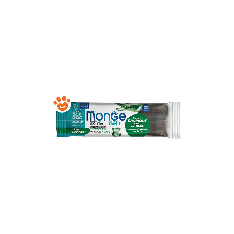 foto del prodotto dog gift meat bars skin support salmone con aloe omaggio dog gift meat bars skin support salmone con aloe omaggio confezione da 40 gr omaggio