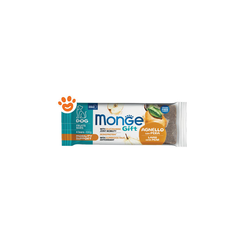 foto del prodotto dog gift fruits bars mobility support agnello con pera omaggio dog gift fruits bars mobility support agnello con pera omaggio confezione da 100