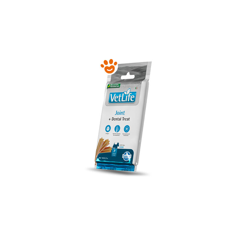 foto del prodotto dog snack dental treat vet life joint mini dog snack dental treat vet life joint mini confezione da 60 gr farmina
