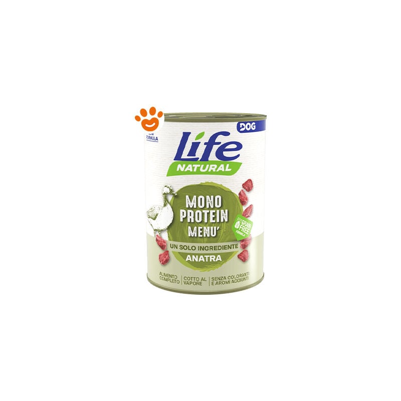 foto del prodotto dog natural monoprotein men anatra dog natural monoprotein men anatra lattina da 400 gr life