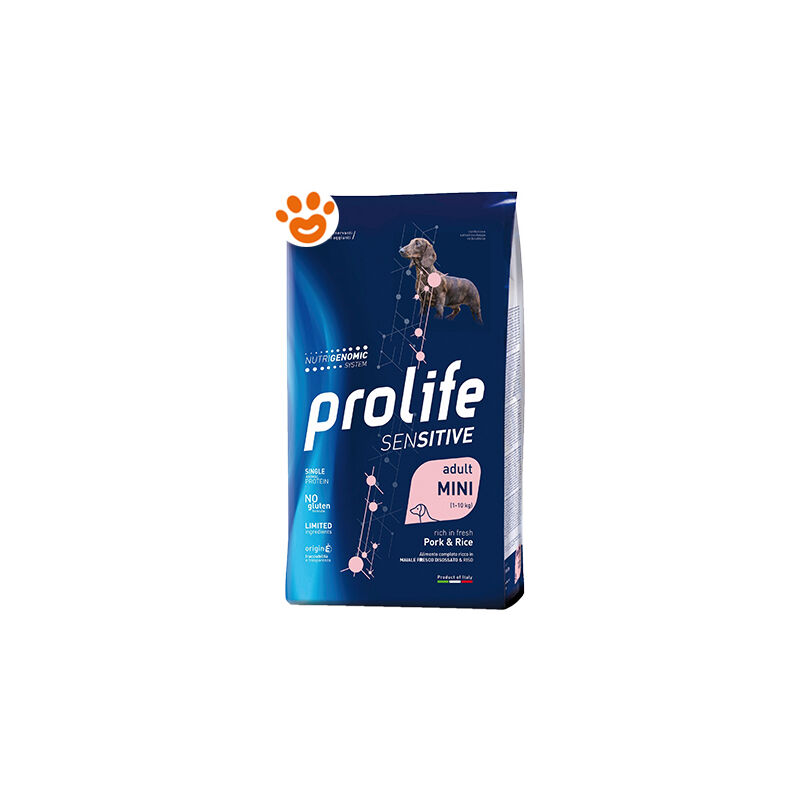 foto del prodotto dog sensitive adult mini maiale e riso dog sensitive adult mini maiale e riso sacco da 7 kg prolife