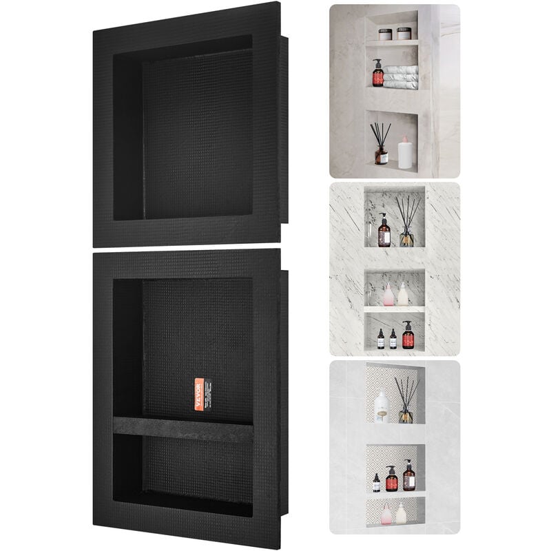 foto del prodotto mophorn vevor nicchia da incasso per bagno doccia 40,64x40,64cm 40,6x50,8cm, nicchia da parete 3 spazio in plastica xps impermeabile, nicchia da