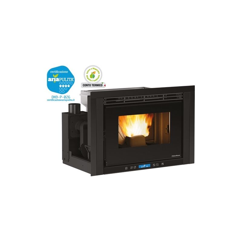 foto del prodotto inserto camino a pellet comfort p70 air nordica potenza kw h 10 cm.67x56xh53