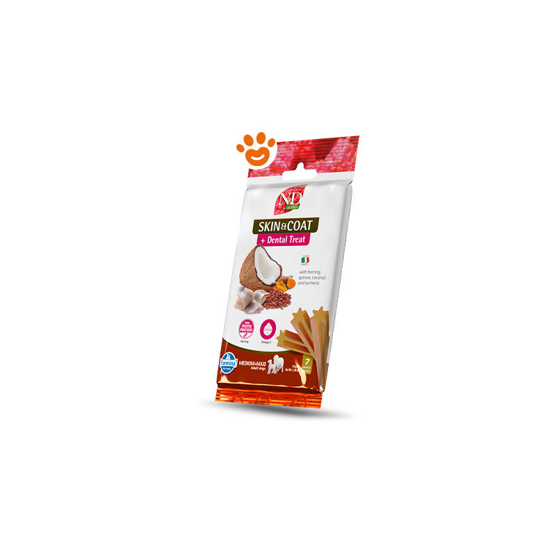 foto del prodotto dog snack dental treat n d quinoa skin coat aringa medium maxi dog snack dental treat n d quinoa skin coat aringa medium maxi confezione da 100 gr
