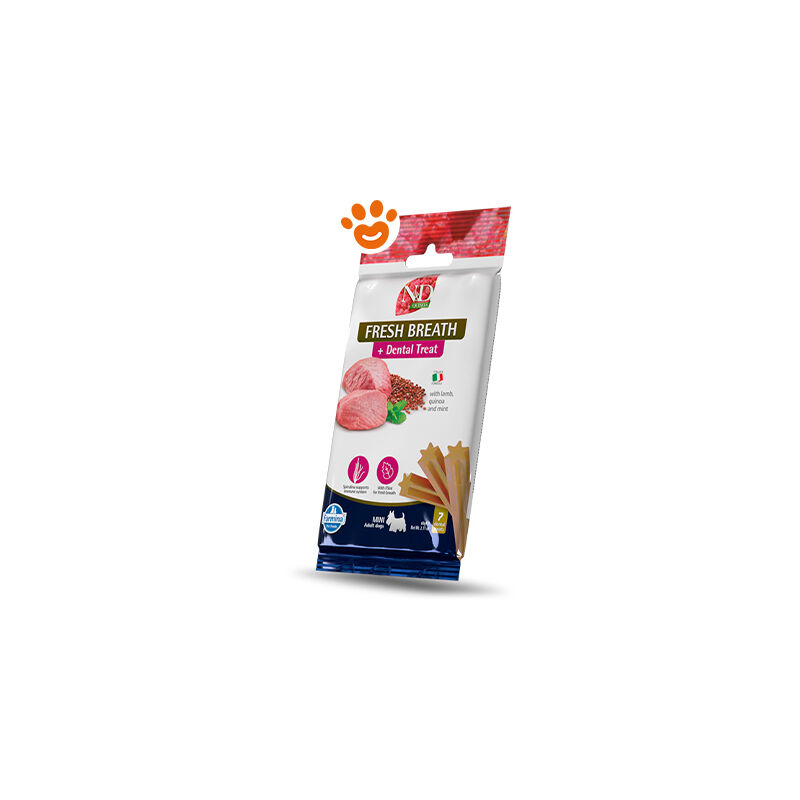 foto del prodotto dog snack dental treat n d quinoa fresh breath mini dog snack dental treat n d quinoa fresh breath mini confezione da 60 gr farmina