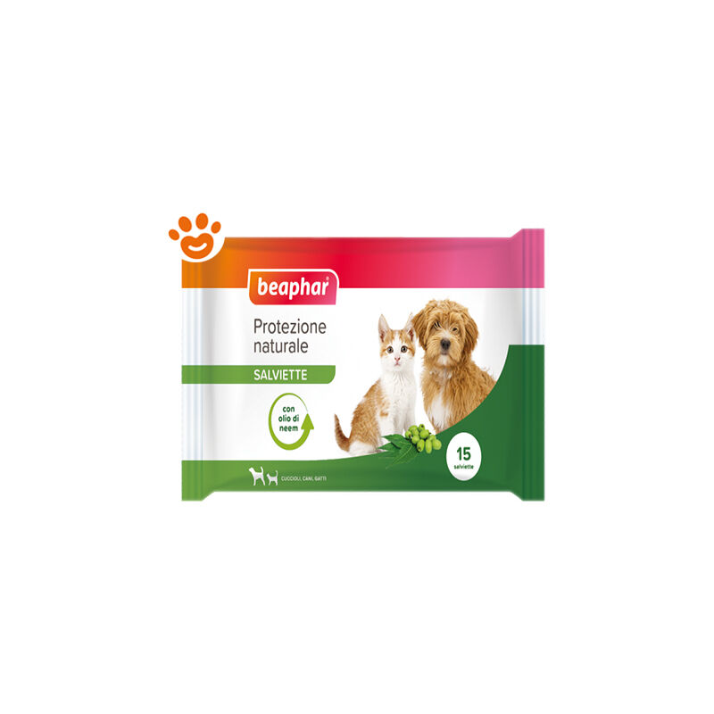 foto del prodotto dog e cat protezione naturale salviette dog e cat protezione naturale salviette confezione da 15 salviette beaphar