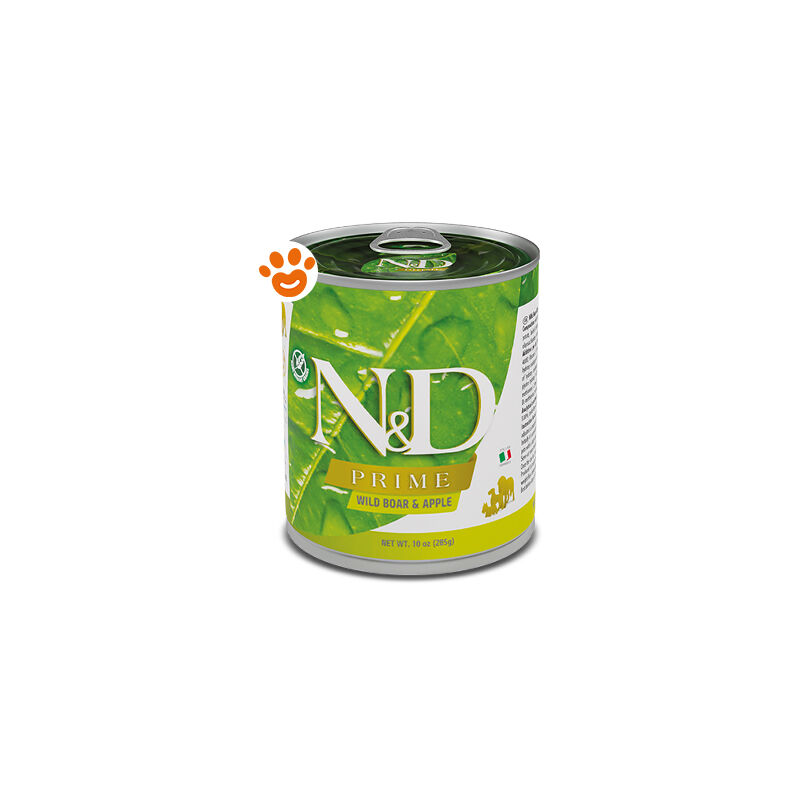 foto del prodotto dog n d prime adult cinghiale e mela dog n d prime adult cinghiale e mela lattina da 285 gr farmina