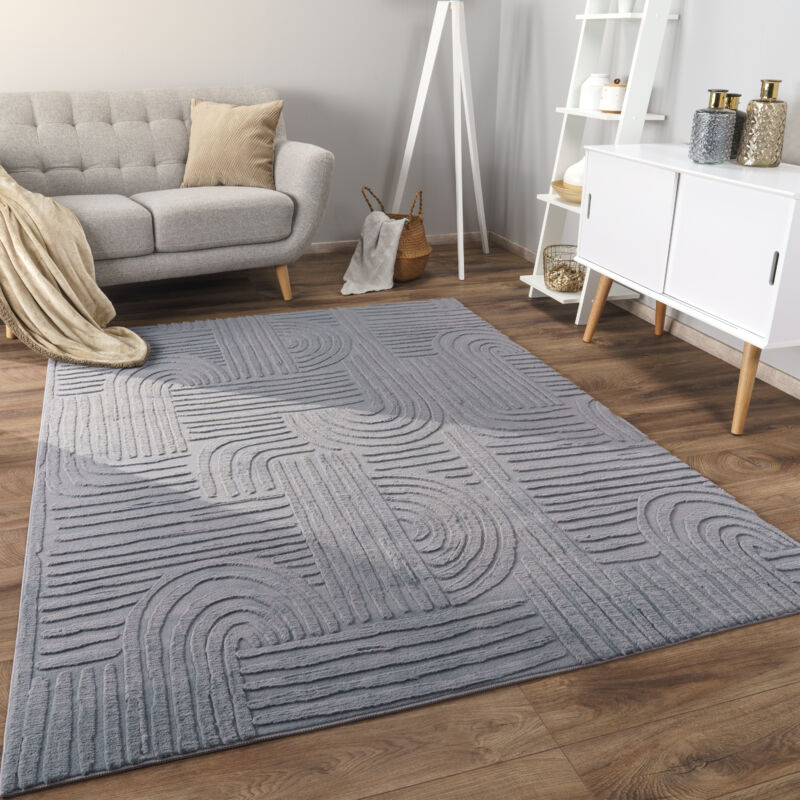 foto del prodotto paco home alfombra salon de habitacion pelo corto motivo nordica boho dibujo geometrico 200x280 cm, antracite 7