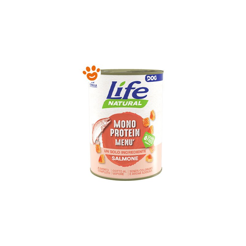foto del prodotto life dog natural monoprotein men salmone life dog natural monoprotein men salmone lattina da 400 gr