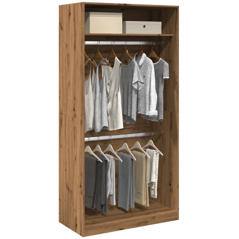 foto del prodotto armadio rovere artigianale 100x50x200 cm in legno multistrato vidaxl