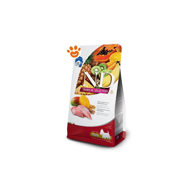 foto del prodotto dog n d tropical adult mini pollo dog n d tropical adult mini pollo sacco da 5 kg farmina
