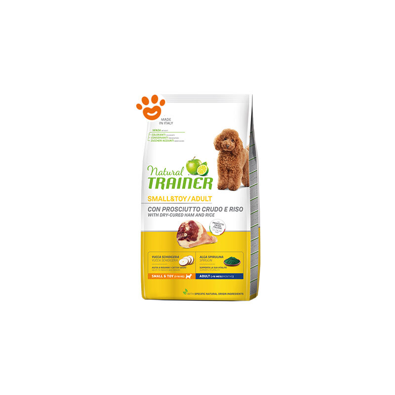 foto del prodotto natural dog adult small toy prosciutto crudo natural dog adult small toy prosciutto crudo sacco da 7 kg trainer